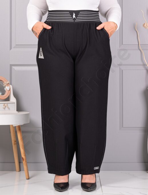 Plus size παντελόνι ψηλόμεσο με διακριτική ρίγα-κωδ 73321