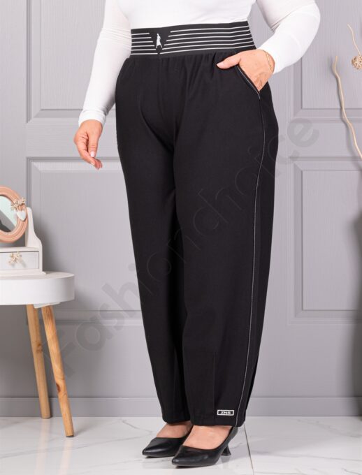 Plus size παντελόνι ψηλόμεσο με διακριτική ρίγα-κωδ 73321