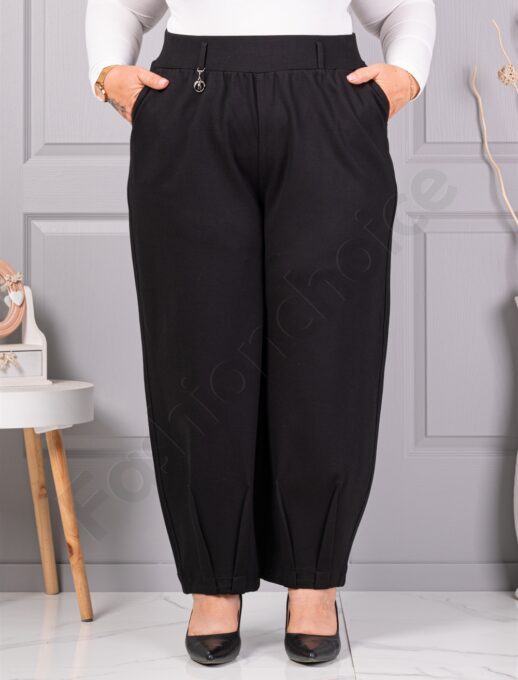 Plus size κλασικό παντελόνι με ελαστική μέση-κωδ 7344