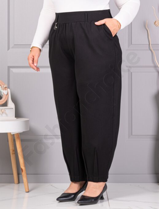 Plus size κλασικό παντελόνι με ελαστική μέση-κωδ 7344