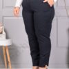 Plus size παντελόνι με δερμάτινη ζώνη-σκούρο μπλε-κωδ 156