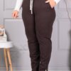 Plus size παντελόνι ψηλόμεσο-καφέ-κωδ 3002-1