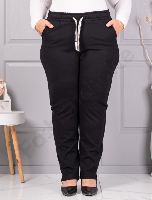 Plus size παντελόνι ψηλόμεσο-μαύρο-κωδ 3002