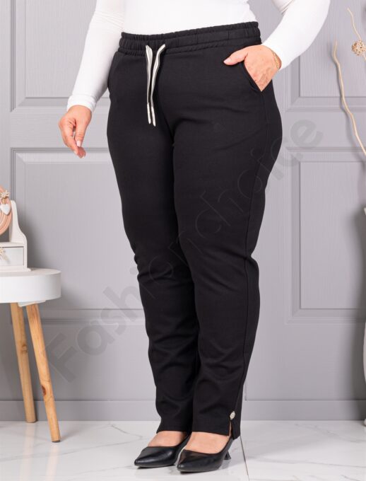 Plus size παντελόνι ψηλόμεσο-μαύρο-κωδ 3002