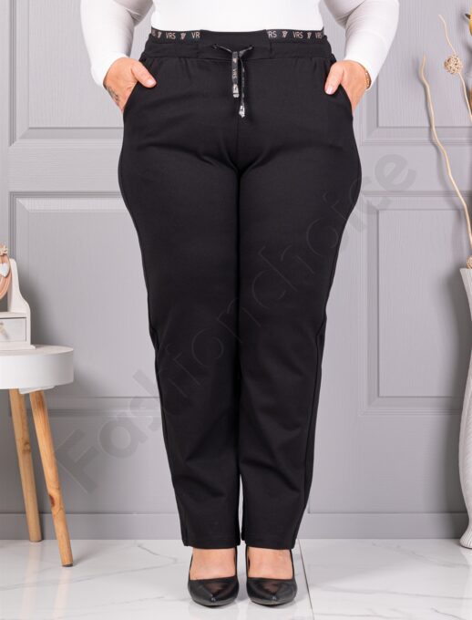Plus size παντελόνι ψηλόμεσο-μαύρο-κωδ 3001