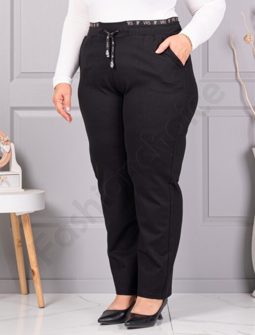 Plus size παντελόνι ψηλόμεσο-μαύρο-κωδ 3001