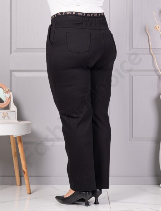 Plus size παντελόνι ψηλόμεσο-μαύρο-κωδ 3001