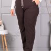 Plus size παντελόνι ψηλόμεσο-καφέ-κωδ 3001-1