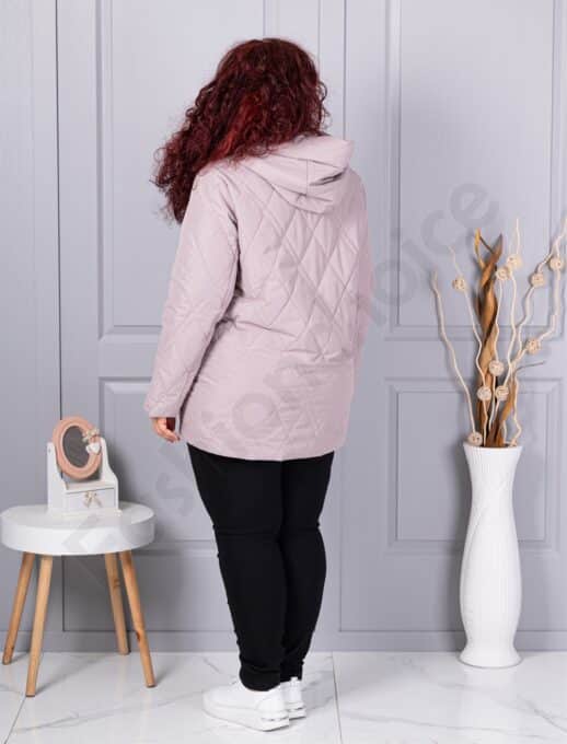 Plus size μπουφάν με κουκούλα-μόκα-κωδ 9880-3