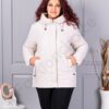 Plus size μπουφάν με κουκούλα-εκρού-κωδ 9880-1