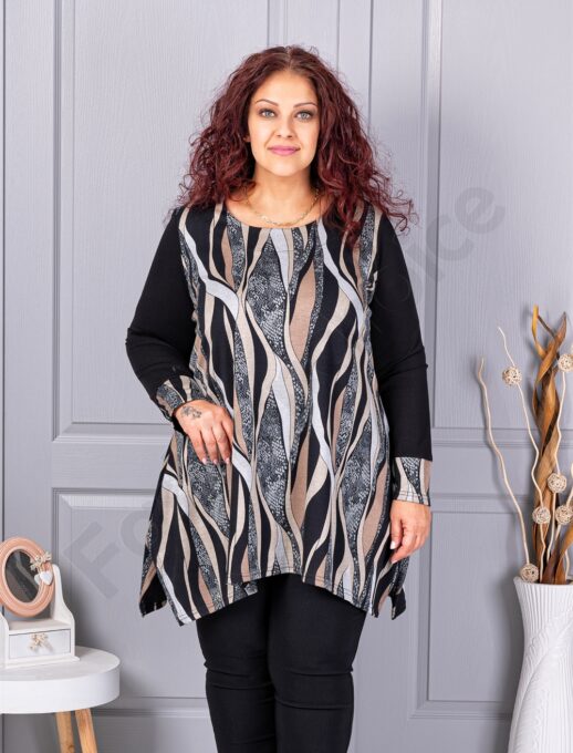 Plus size ασύμμετρη τουνίκ-animal print-κωδ 261432-1