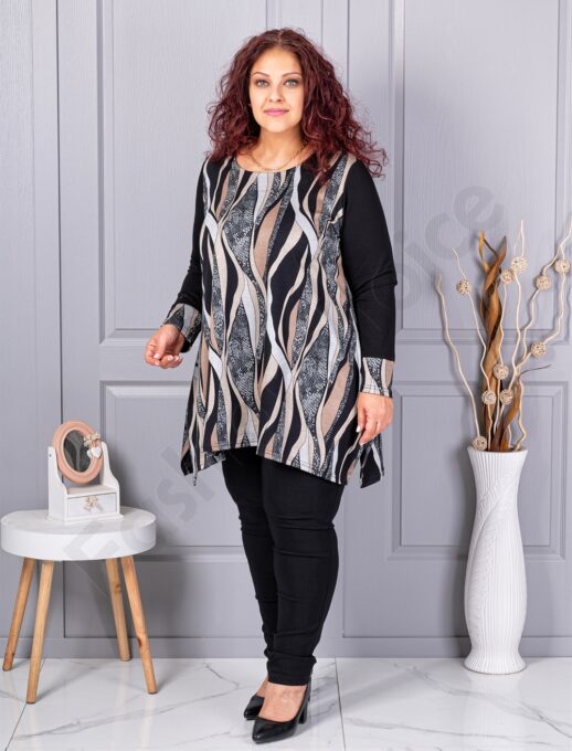 Plus size ασύμμετρη τουνίκ-animal print-κωδ 261432-1