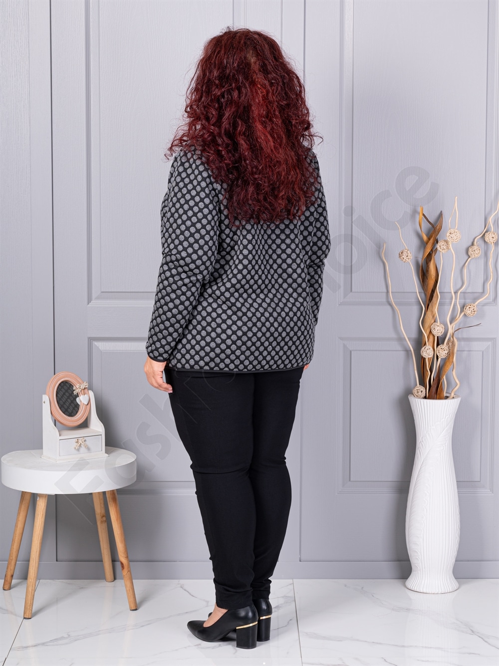 Plus size ζακέτα με πουά-κωδ 20040-3