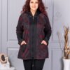 Plus size ζακέτα με τριαντάφυλλα-μαύρο-κωδ 1212-3