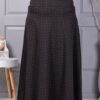 Plus size κλος φούστα με καρό μοτίβο-καφέ-κωδ 26369