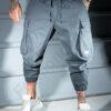 Ανδρικό cargo-jogger παντελόνι-γκρι-κωδ 3118