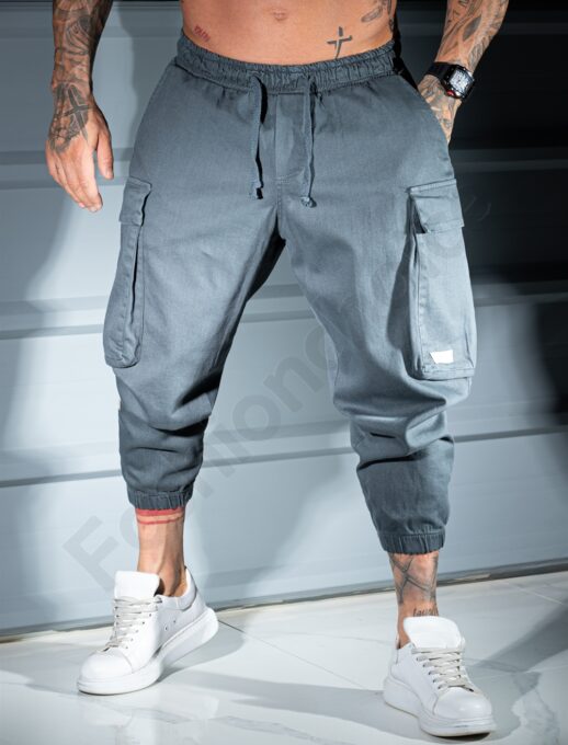 Ανδρικό cargo-jogger παντελόνι-γκρι-κωδ 3118