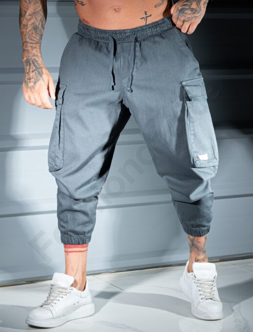 Ανδρικό cargo-jogger παντελόνι-γκρι-κωδ 3118
