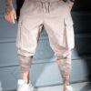 Ανδρικό cargo-jogger παντελόνι-μπεζ-κωδ 3118-1