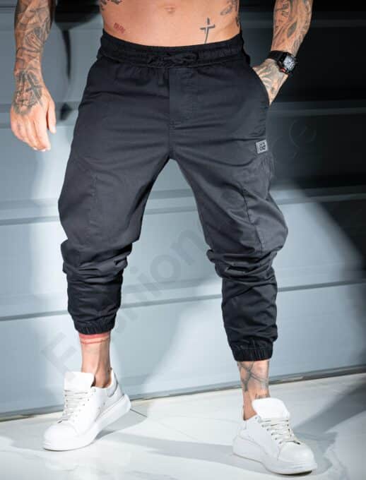 Ανδρικό jogger παντελόνι-μαύρο-κωδ 3119