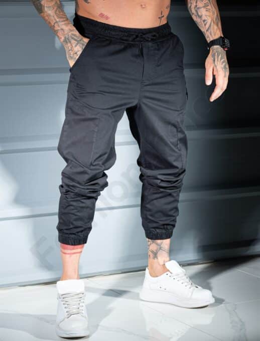 Ανδρικό jogger παντελόνι-μαύρο-κωδ 3119