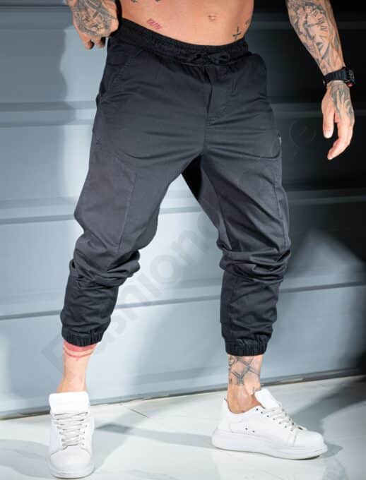 Ανδρικό jogger παντελόνι-μαύρο-κωδ 3119