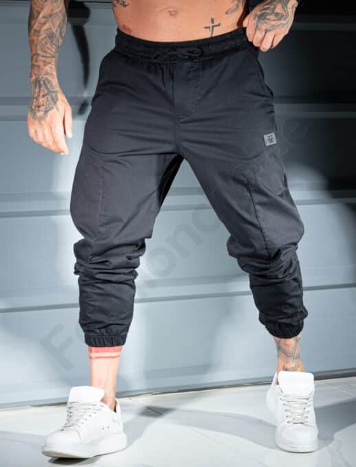 Ανδρικό jogger παντελόνι-μαύρο-κωδ 3119