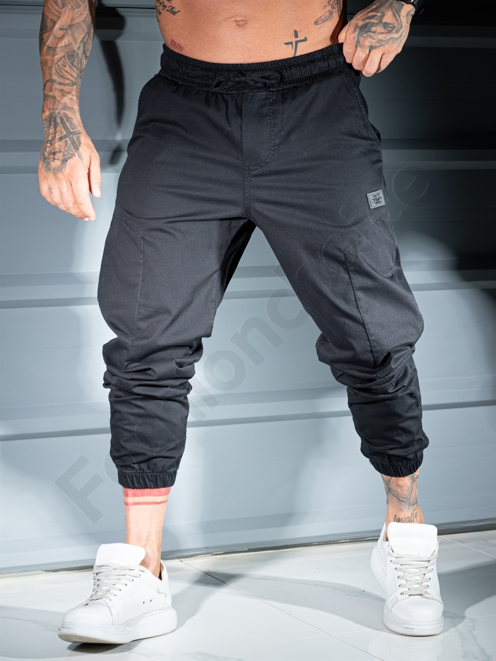 Ανδρικό jogger παντελόνι-μαύρο-κωδ 3119