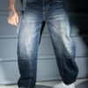 Ανδρικό τζιν παντελόνι baggy ξεβαμμένο-μπλε-κωδ 8674