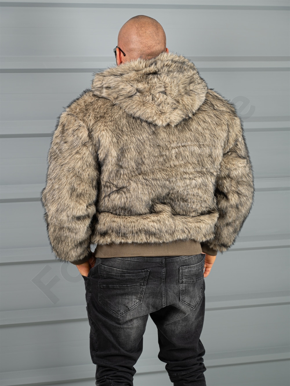 Ανδρικό δερμάτινο μπουφάν διπλής όψης-μόκα-κωδ 170165-1