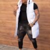 Ανδρικό αμάνικο μπουφάν μακρύ-λευκό-κωδ 26020-1