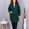 Plus size ζακέτα με ανάγλυφη πλέξη-κυπαρισσί-κωδ 25802-7
