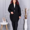 Plus size ζακέτα με ανάγλυφη πλέξη-μαύρο-κωδ 25802