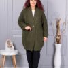 Plus size ζακέτα με ανάγλυφη πλέξη-χακί-κωδ 25802-4