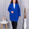 Plus size ζακέτα με ανάγλυφη πλέξη-μπλε ρουά-κωδ 25802-5