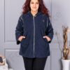 Plus size μπουκλέ ζακέτα-μπλε σκούρο-κωδ 9843-4