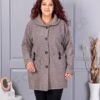 Plus size μπουκλέ παλτό-μόκα-κωδ 9822-3