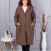Plus size μπουκλέ παλτό μακρύ-μόκα-κωδ 6247-3