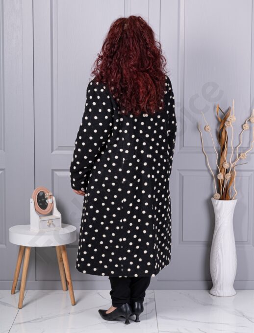 Plus size μάλλινο παλτό με πουά-κωδ 10541