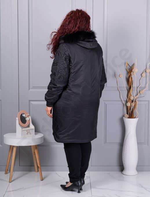 Plus size μακρύ μπουφάν με κέντημα-63036