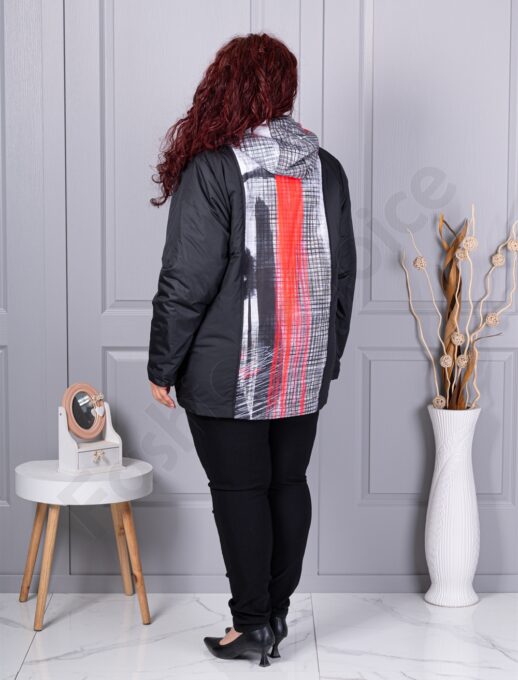 Plus size ελαφρύ μπουφάν με τύπωμα-63193