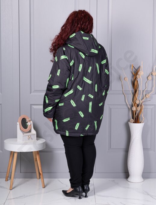 Plus size μπουφάν με μοτίβα-63188
