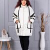 Plus size μπουφάν με διακοσμητικές ρίγες-εκρού-63163-1