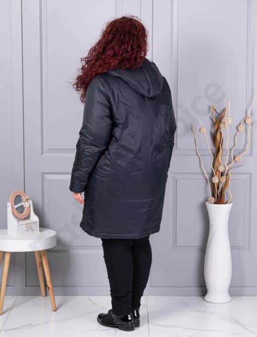 Plus size μπουφάν με μοτίβο και παγιέτες-71399