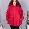 Plus size χειμερινό μπουφάν με κουκούλα-κόκκινο-63280-1