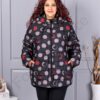 Plus size μπουφάν με πουά-κωδ 63297