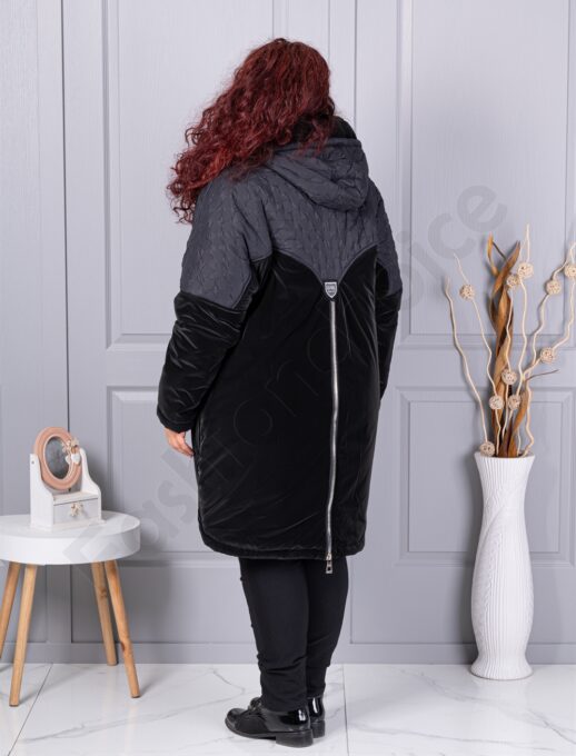 Plus size μπουφάν με ανάγλυφο σχέδιο-71404