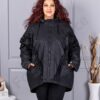 Plus size μπουφάν Oversize με κουκούλα-63283