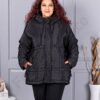 Plus size μπουφάν με κουκούλα-κωδ 63254