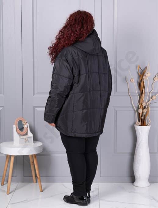 Plus size μπουφάν με κουκούλα-κωδ 63254